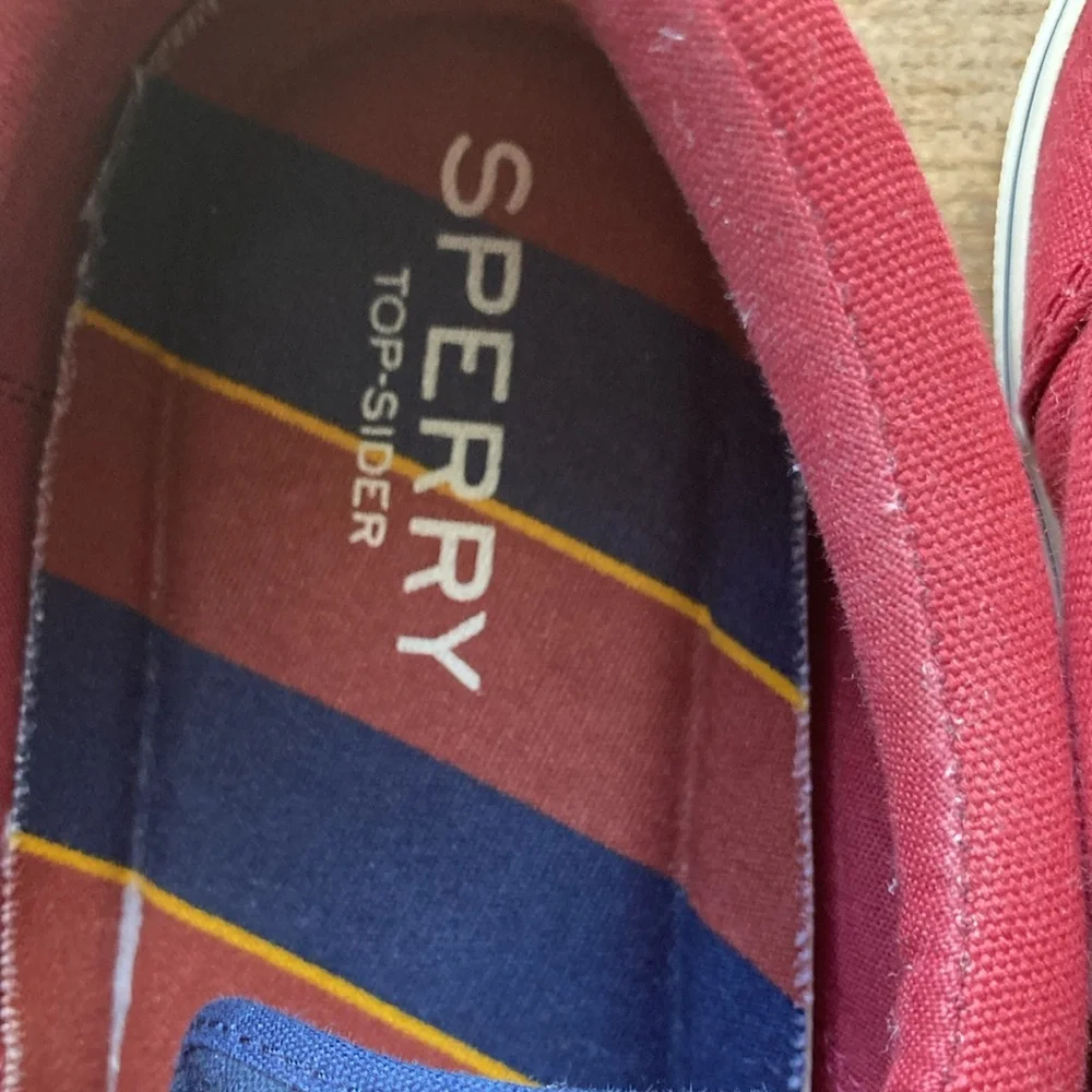 Sperry Red Canvas Boat Shoes with Classic Design
